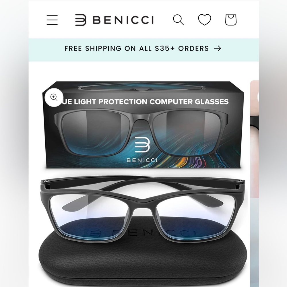 BNIB Benicia Blue Light Protection Glasses